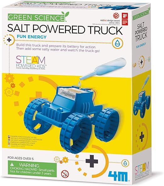 4M Toysmith, Green Science Salt Powered Truck Kit, DIY STEAM Powered Kids Science Kit, Boys & Gir... | Amazon (US)