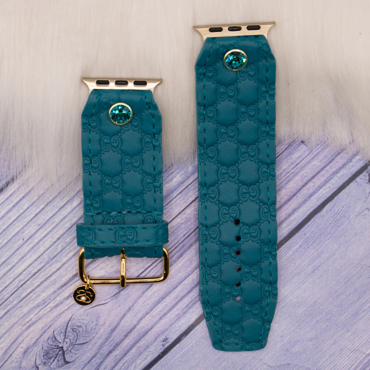 Upcycled Turquoise Micro Guccissima with Pewter Watchband | Sparkl