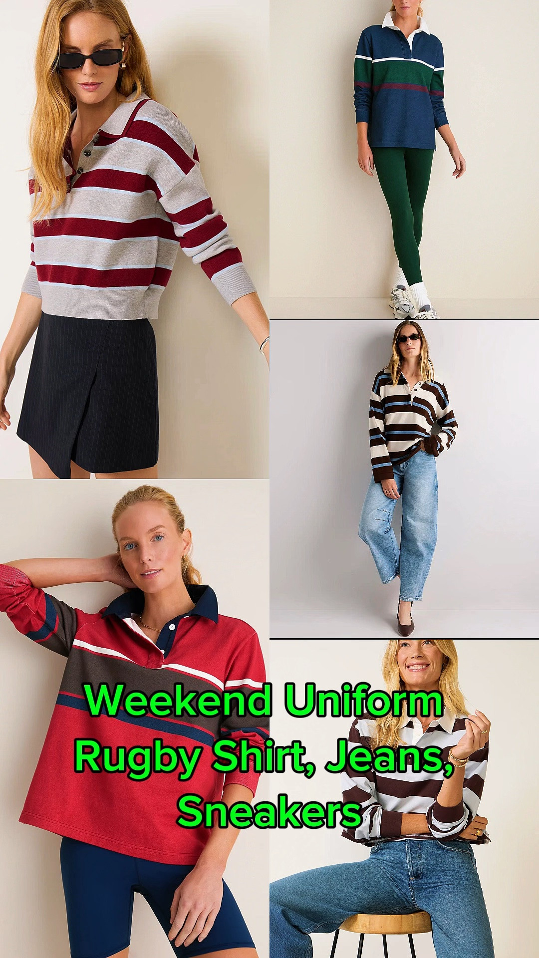 Weekend uniform alert! 🎾🏀 When I’m in “grandma cheerleader” mode, I keep it sporty and simple. My winning combo? A sharp rugby shirt in team colors paired with denim skirts, jeans, or leggings and my favorite sneakers. It’s the perfect, low-maintenance look for watching games, running errands, or grabbing coffee. What are you wearing this weekend?

#LTKOver40 #LTKActive #LTKTravel