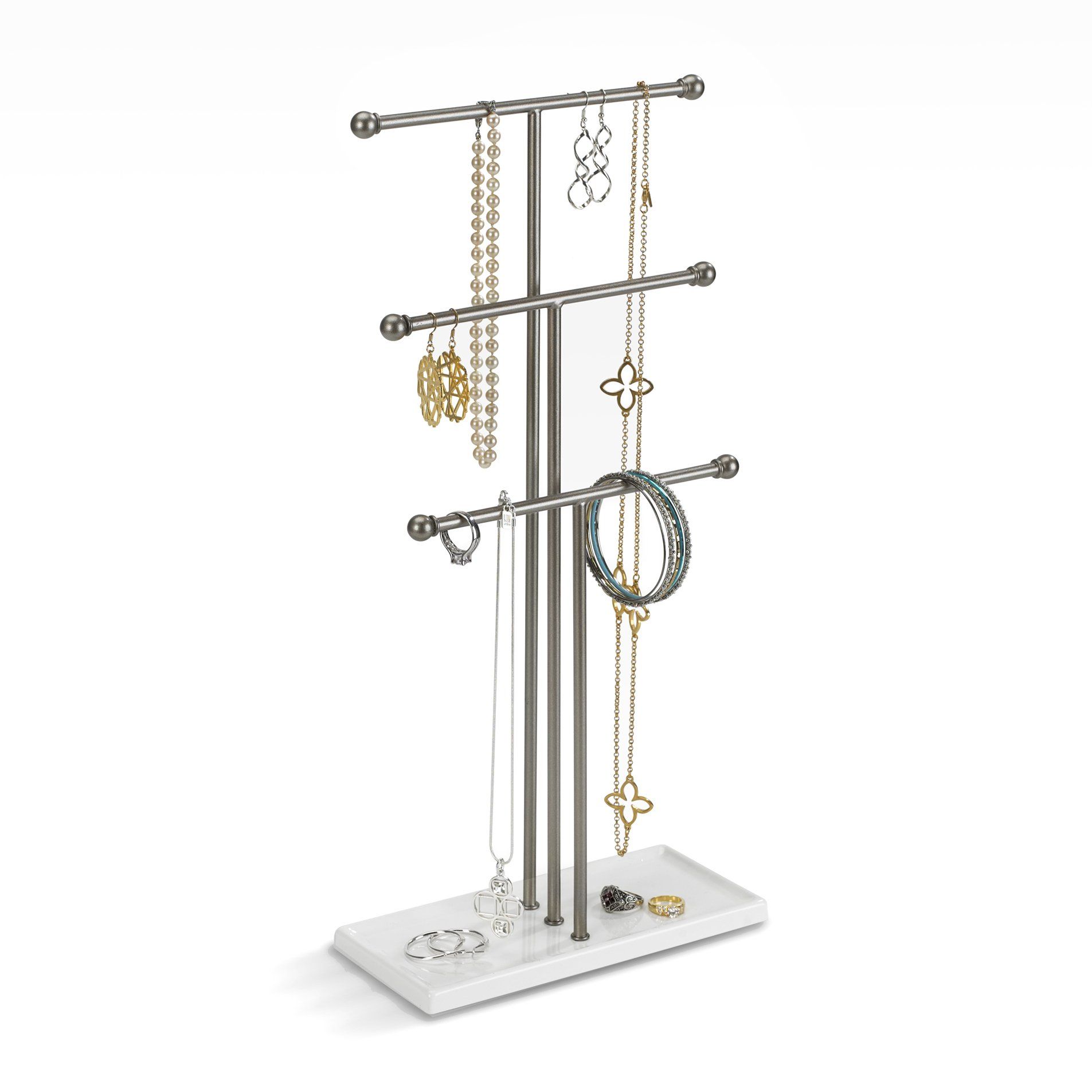 Umbra 299330-491-REM Trigem Hanging Organizer – 3 Tier Table Top Necklace Holder, Box Display w... | Amazon (US)