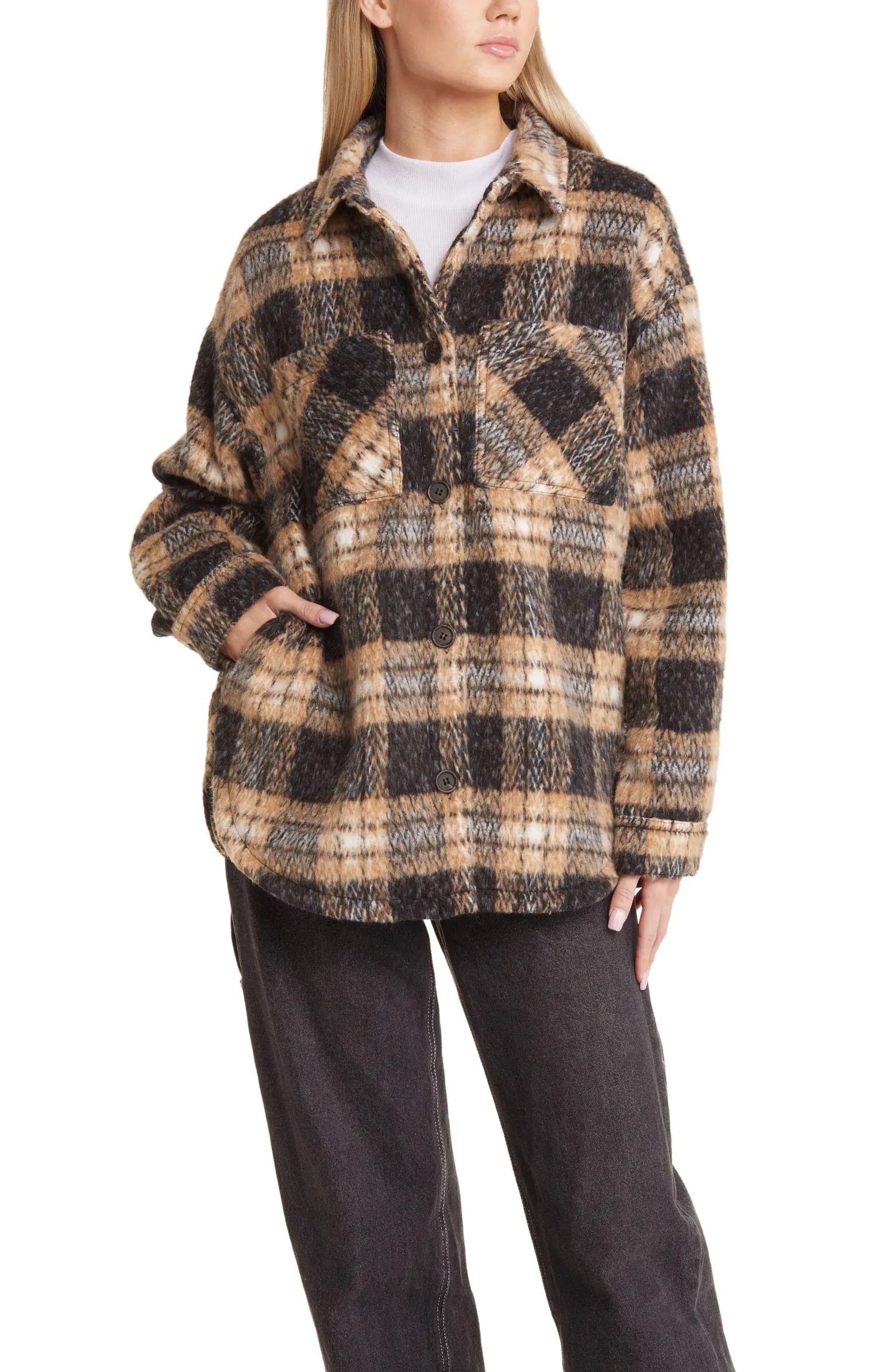 Plaid Woven Shacket | Nordstrom