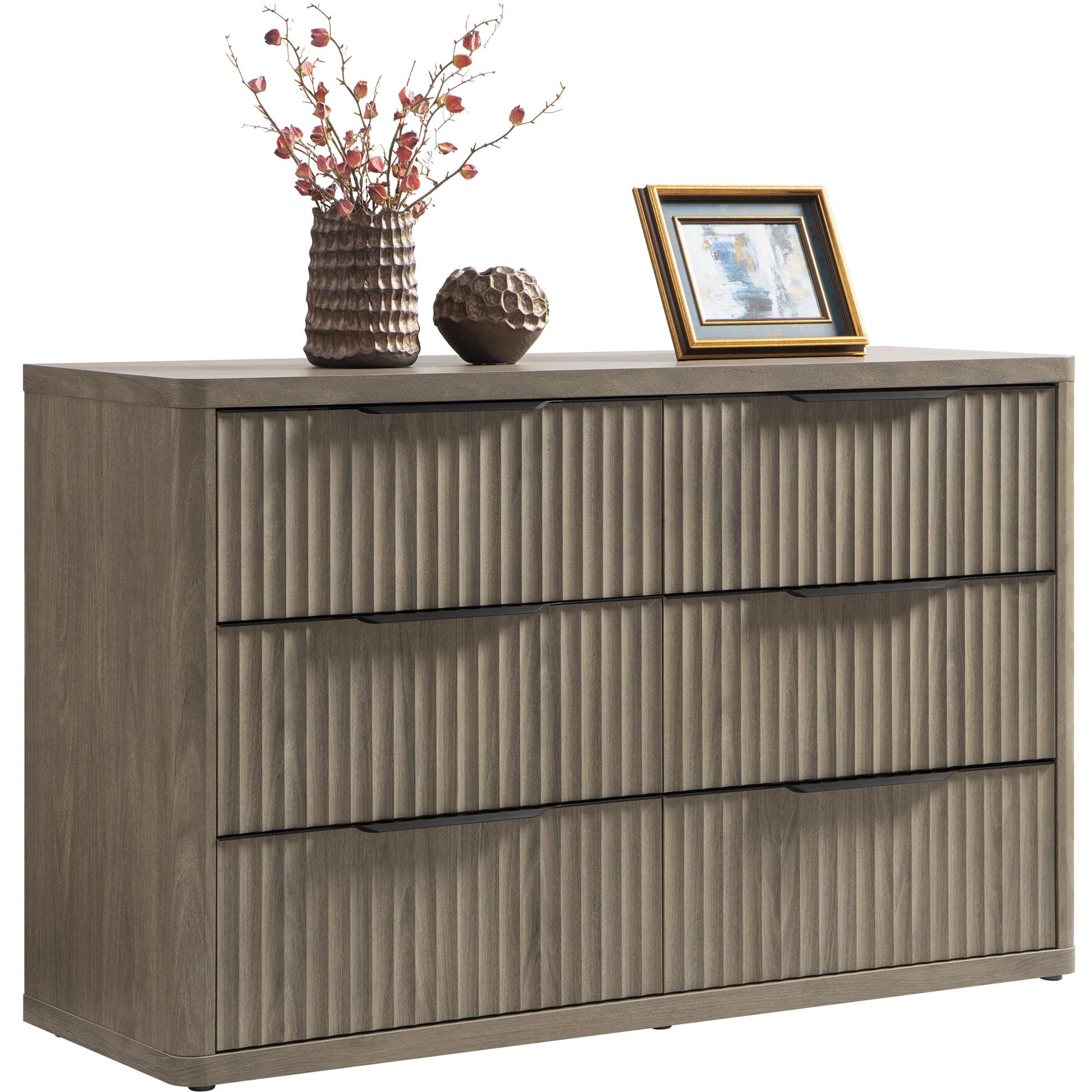 SICOTAS Dresser for Bedroom 6 Drawer Dressers & Chests of Drawers for Closet Long Large Modern TV... | Amazon (US)