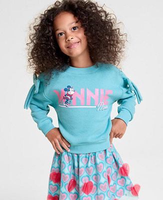 Girls 2T-6X Minnie Mouse Long Sleeve Crewneck Sweater, Macy's Exclusive | Macy's