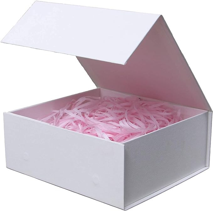 Rsgift Gift Box 7.8x7x3.1 Inches,White Gift Box with Lid,Collapsible Groomsmen Proposal Box with ... | Amazon (US)