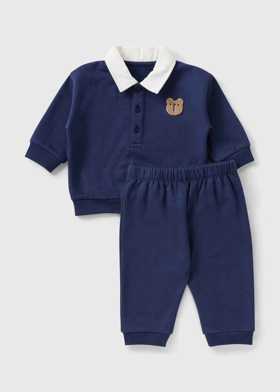 Baby Navy Bear Polo Sweatshirt & Trouser Set (Newborn-23mths) | Matalan (UK)