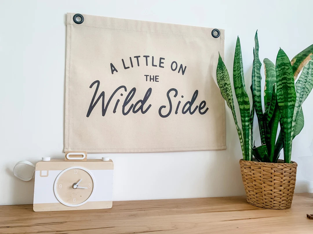Little on the Wild Side Canvas Banner Boyhood Banner Long - Etsy | Etsy (US)
