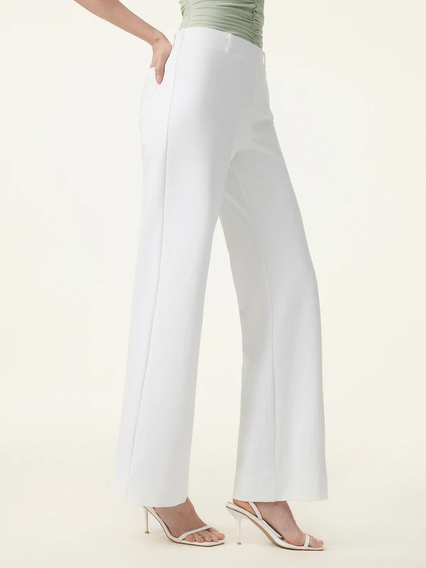 Not-See-Thru Drapey Mid Rise Wide Leg Pull-on Pant with Pockets | OGLmove