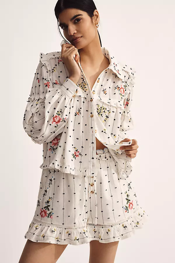 Pilcro Seaside Hankerchief Print Buttondown Shirt | Anthropologie (US)