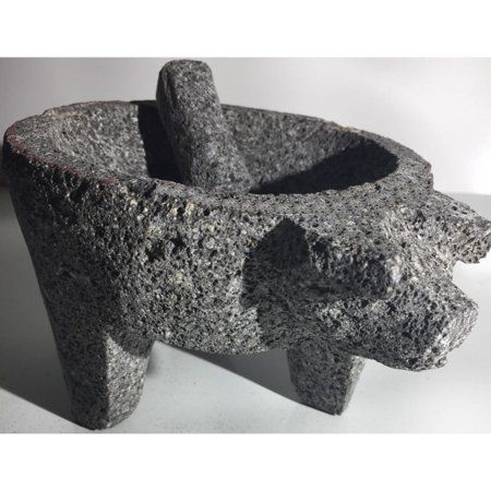 Made in Mexico Genuine Mexican Manual Guacamole Salsa Maker Volcanic Lava Rock Stone Molcajete/Tejol | Walmart (US)