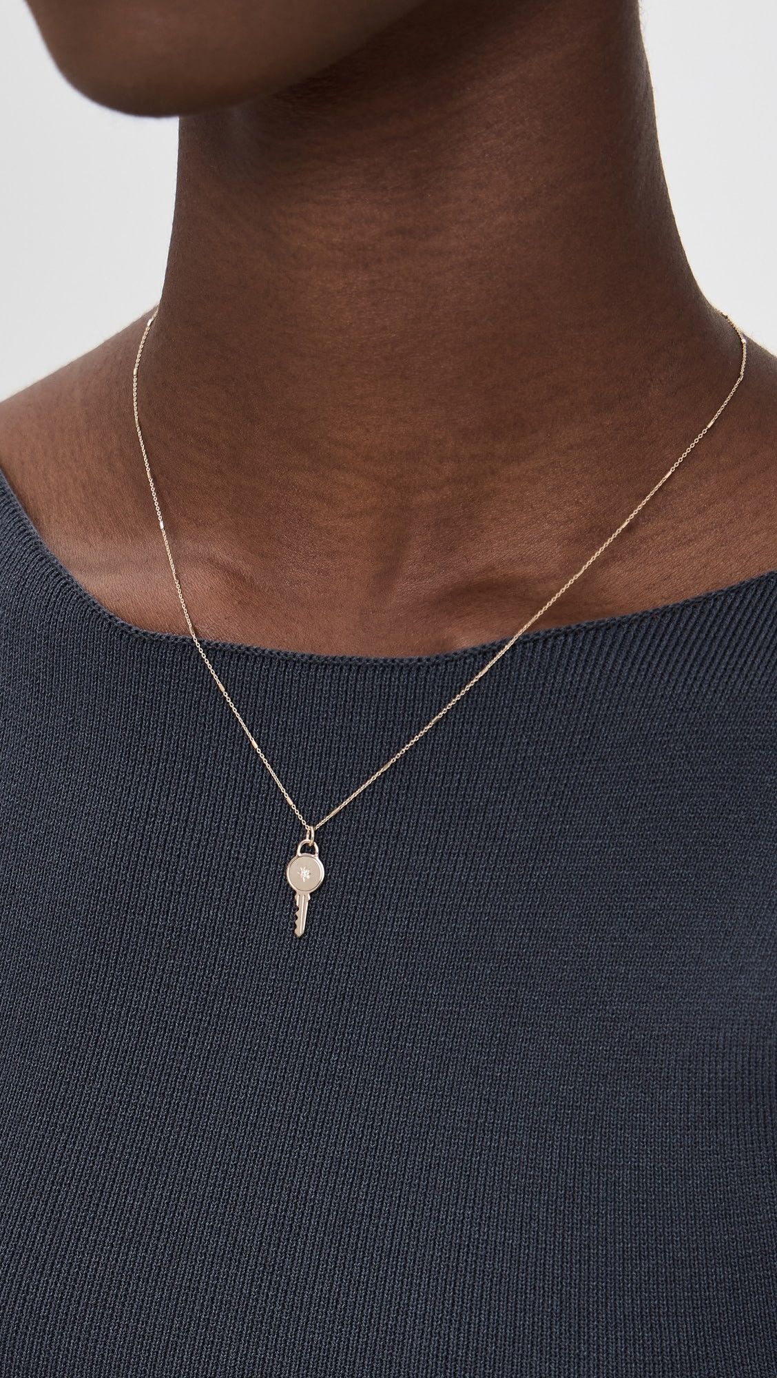 14k Gold Diamond Key Pendant Necklace | Shopbop