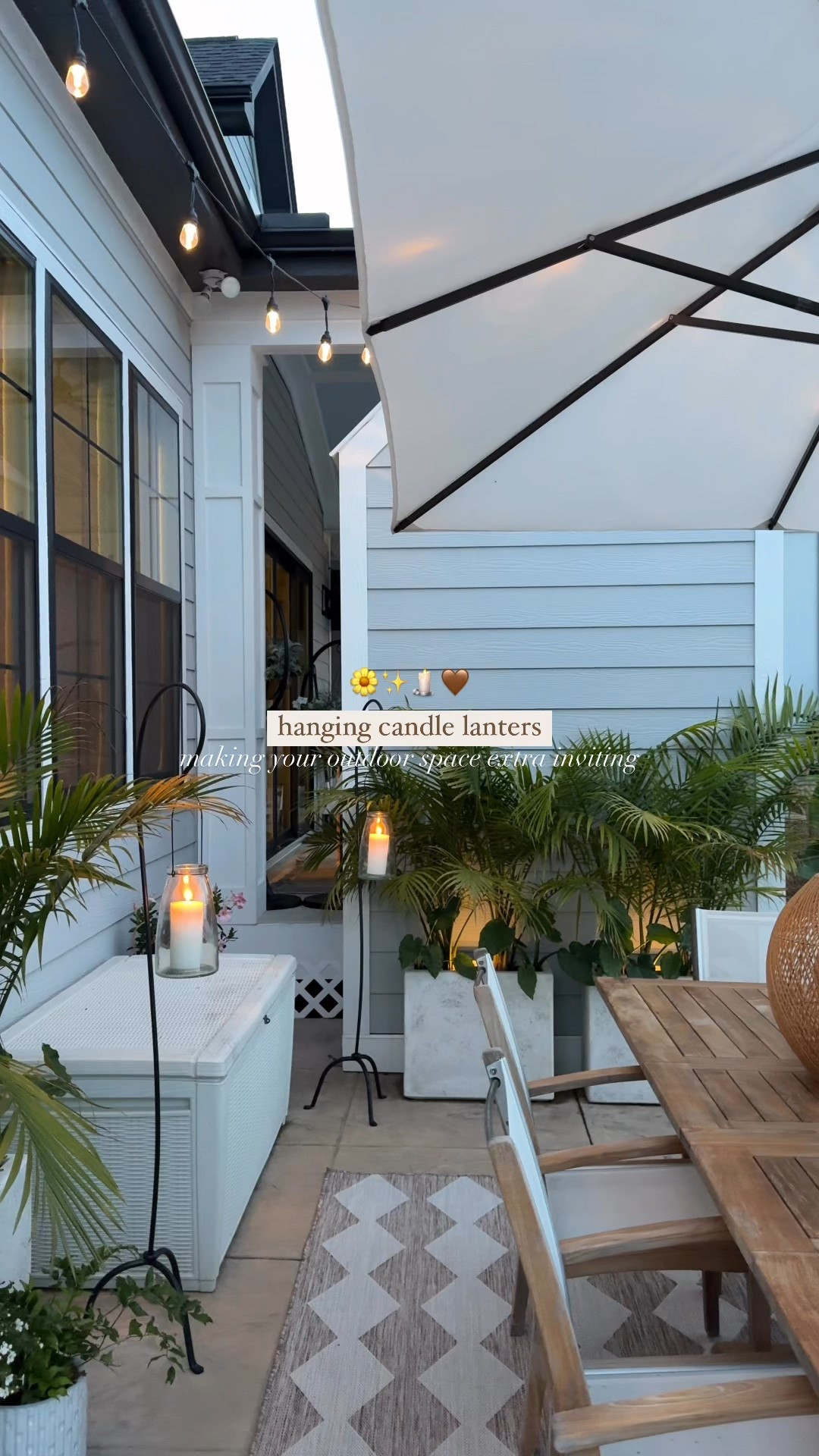 in my book the more twinkle the better ✨ | under $40 for the stand and then just grab your favorite lanterns + candles *use citronella to help with mosquitoes* 🦟 & you instantly have the most inviting outdoor space 🕯️ 

I should really host a dinner party out here soon! 🍸

#outdoordining #outdoorlighting #lanterns #outdoorfurniture #alfresco #outdoorspaces #backyardparty #backyarddesign #outdoordesign #worldmarket 

#LTKHome #LTKSeasonal #LTKFindsUnder50