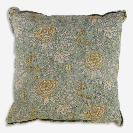 Green & Beige Patterned Cushion 45x45cm | TK Maxx