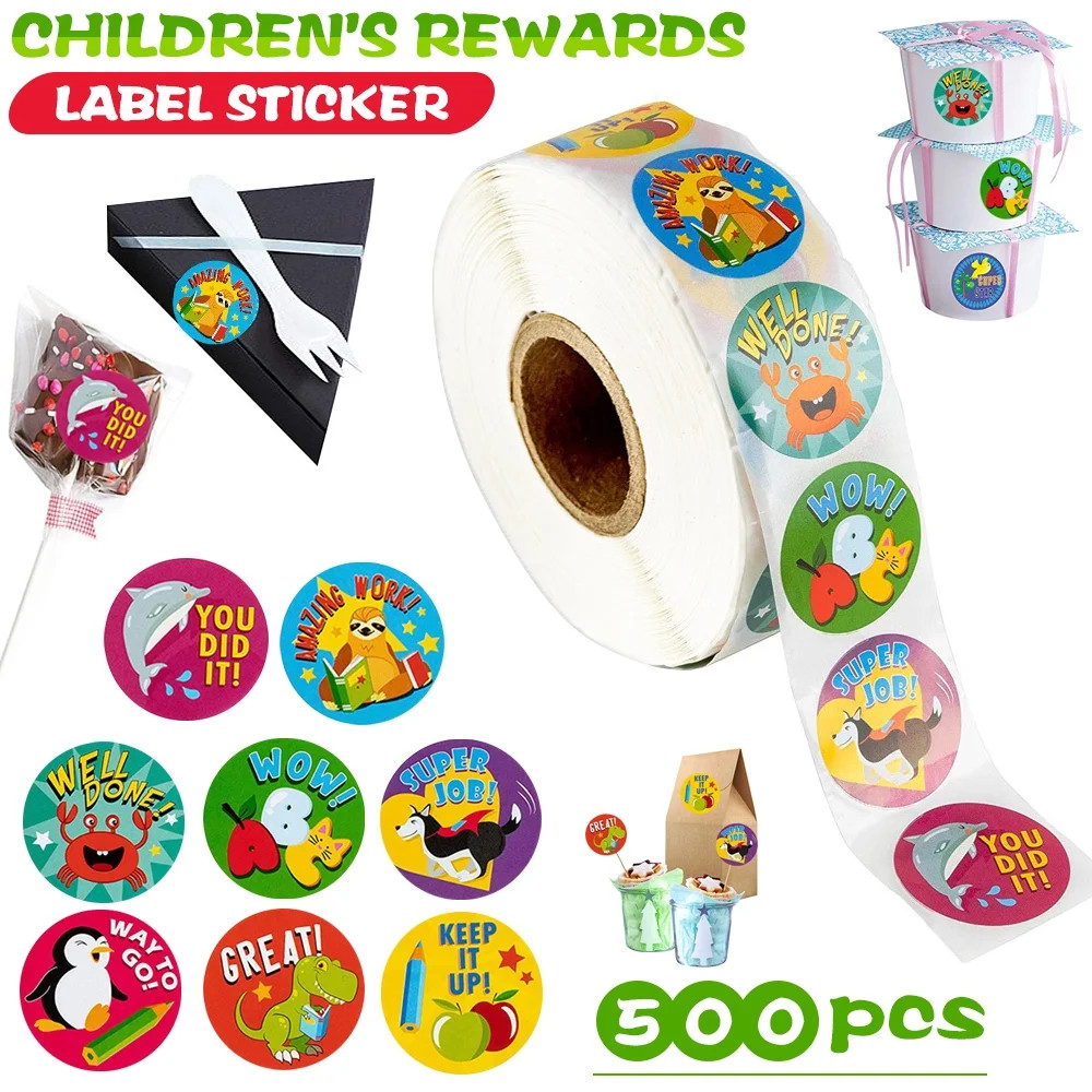LNKOO Reward Stickers for Kids - 500 Stickers, 8 Assorted Designs, 1 Inch School Stickers - Teach... | Walmart (US)