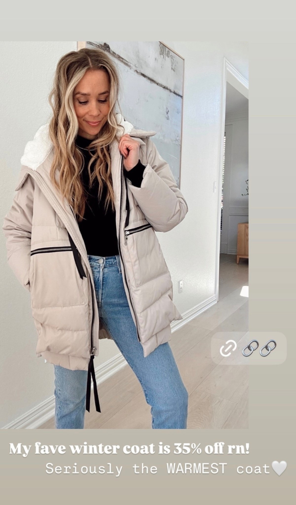 🤍 My fave winter coat is 35% off rn! Seriously the WARMEST coat🤍