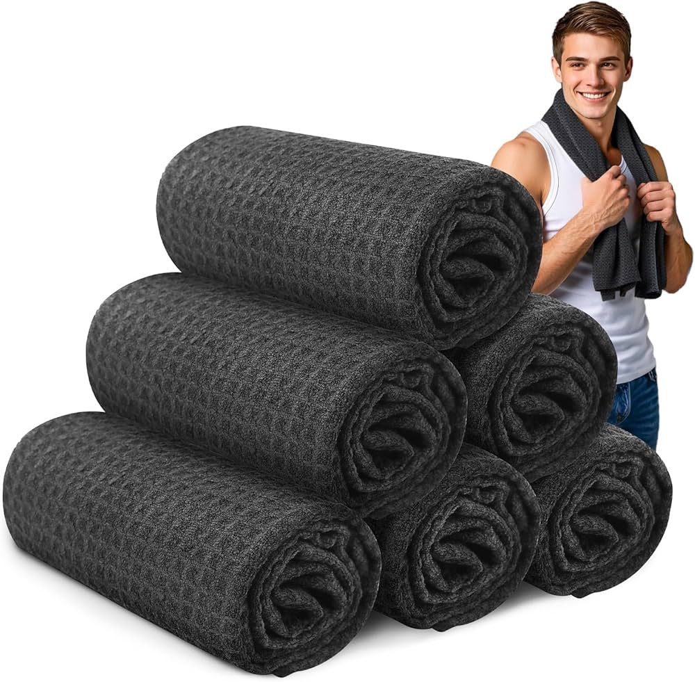Microfiber Gym Towels for Showering Working Out Quick Dry Negative ions Different Sizes Lightweig... | Amazon (US)