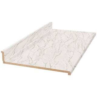 Hampton Bay Wilsonart 8 ft. Straight Laminate Countertop in Textured Anzio Marble with Waterfall ... | The Home Depot