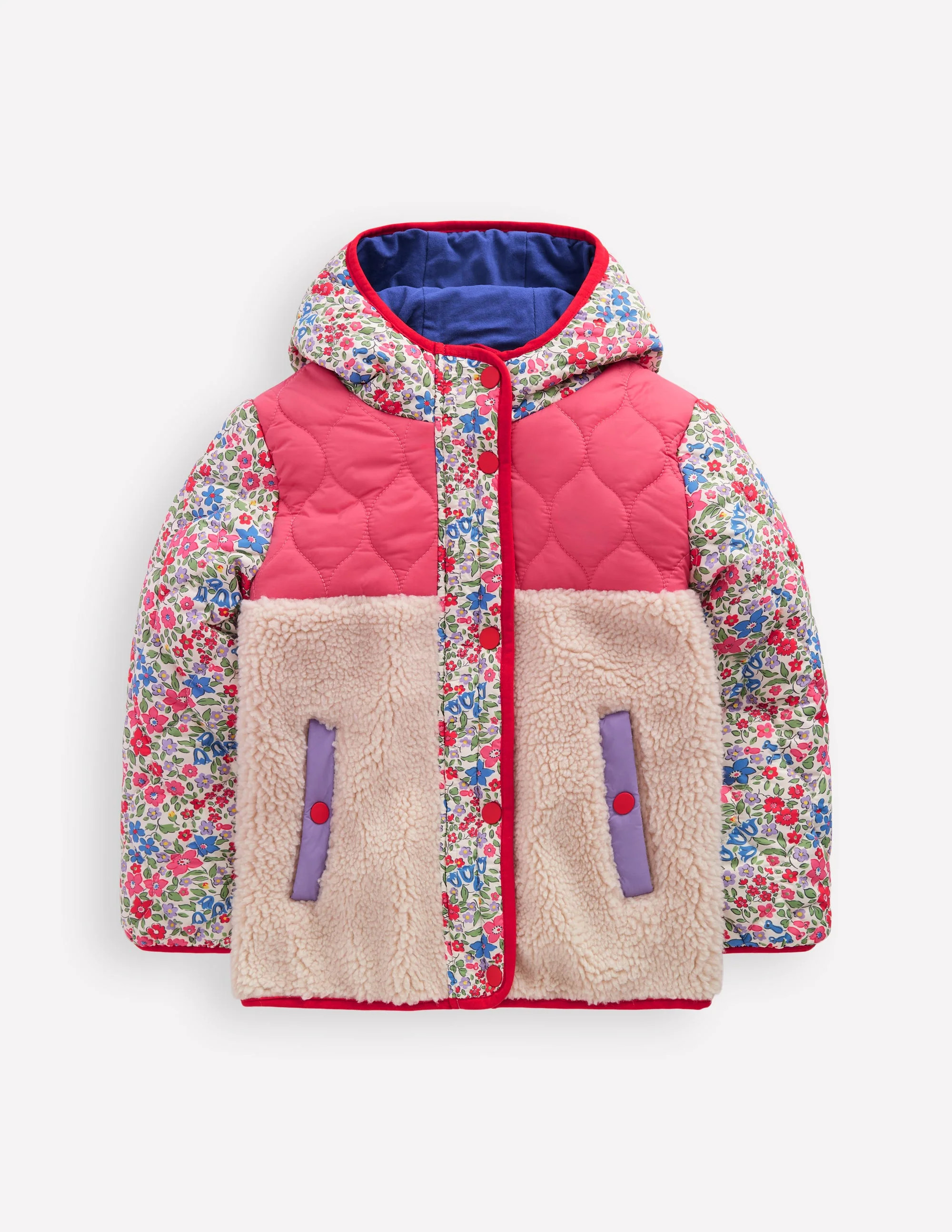 Janie Borg Mix Jacket-Rose Pink Flowerbed | Boden (US)
