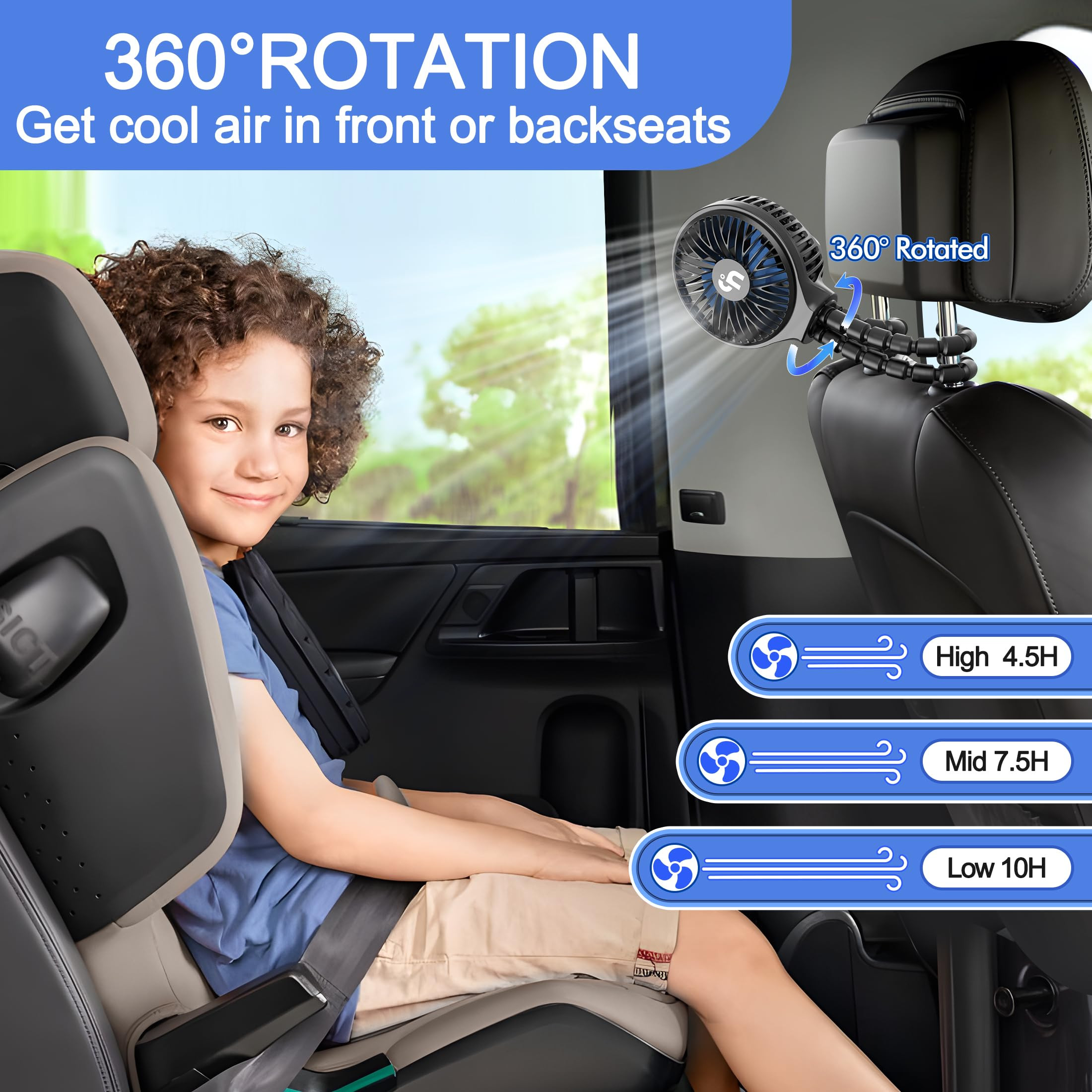 WiHoo Mini Handheld Stroller Fan,Personal Portable Car Seat Baby Fan with Flexible Tripod Fix on ... | Amazon (US)