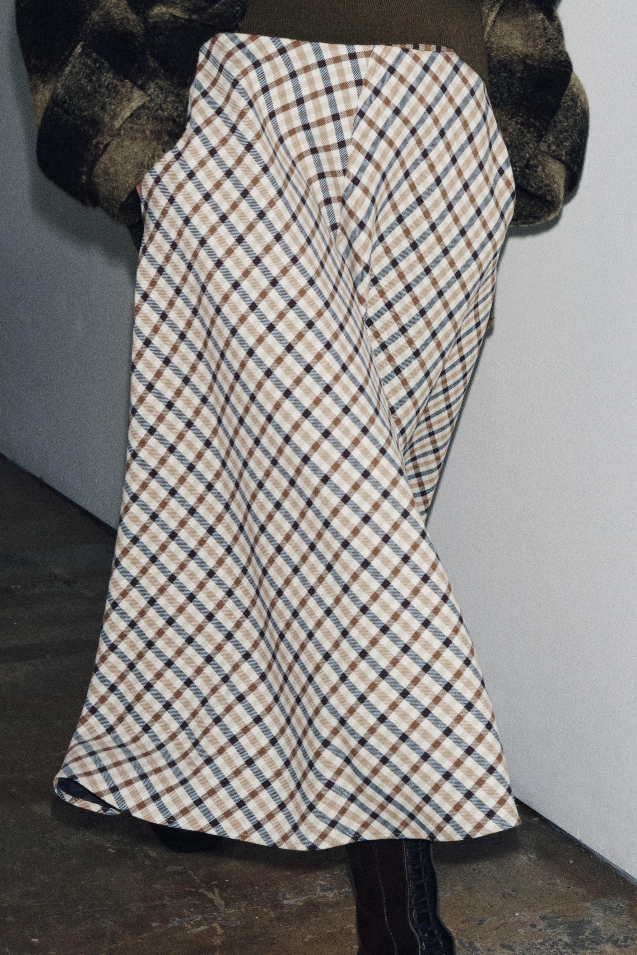 PLAID CAPE SKIRT ZW COLLECTION | Zara US