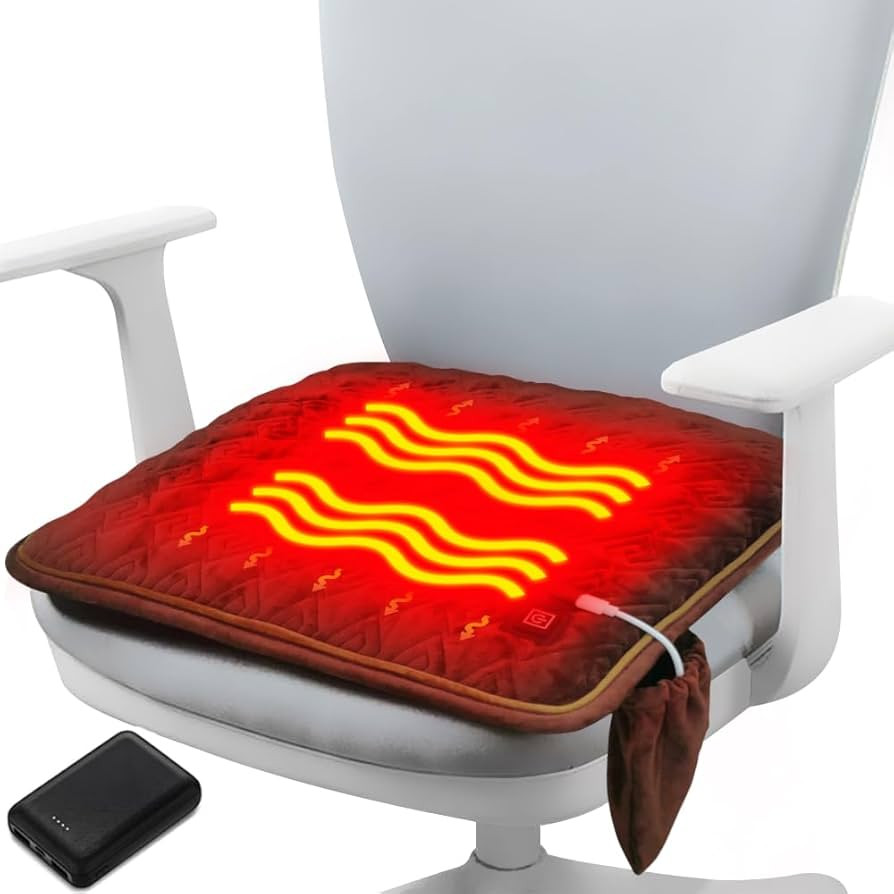 10000mAh Heated Seat Cushion Battery Operated - Portable USB Rechargeable Heating Seat Cushion fo... | Amazon (US)