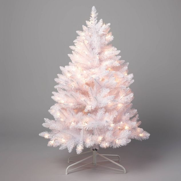 4&#39; Pre-Lit White Alberta Artificial Christmas Tree Clear Lights - Wondershop&#8482; | Target
