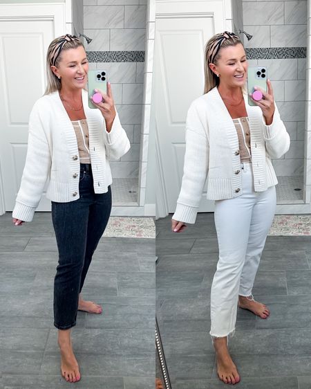 Oversized chenille cardigan back in stock. Wearing my true size small but if you’re in between sizes I would go down. Very soft and thick. A great cream color too! 

#LTKsalealert #LTKstyletip #LTKSeasonal