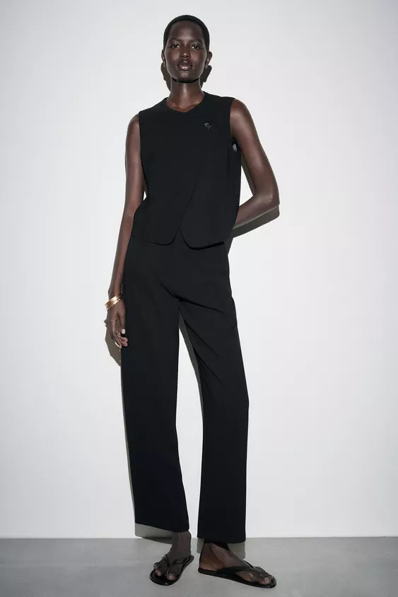 WAISTCOAT WITH SHOULDER PADS AND BELT | Zara AU