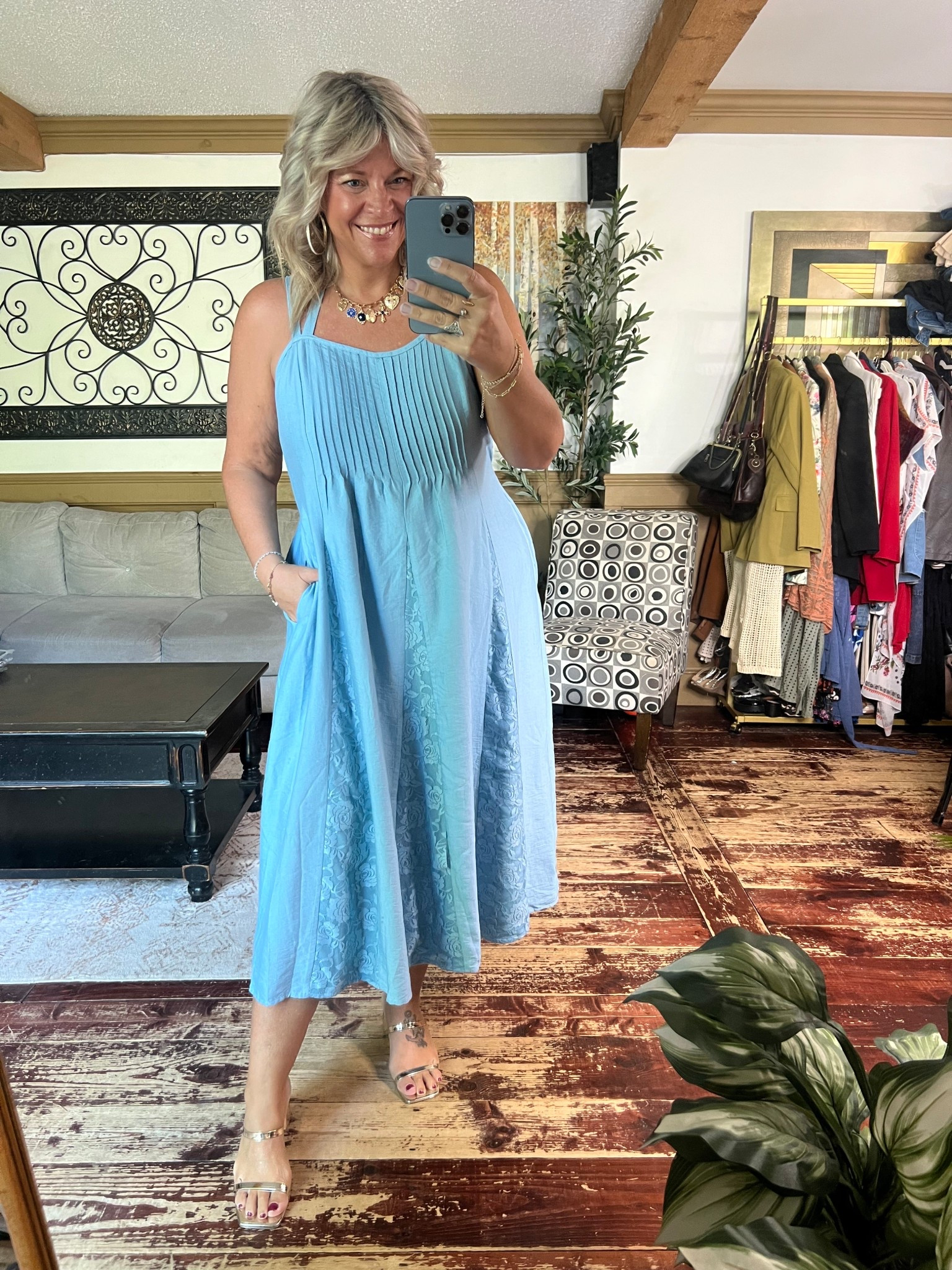 Summer rayon blend dress with lace inset and pockets- size 12 ;loose fitting style. Date night dress for summer. 

#LTKMidsize #LTKPlusSize #LTKFindsUnder50