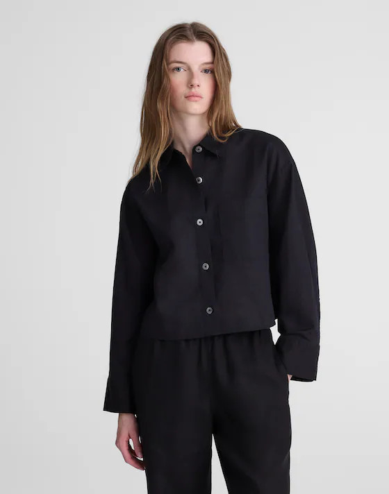 Straight-Hem Shirt in Linen-Cotton Blend | Madewell