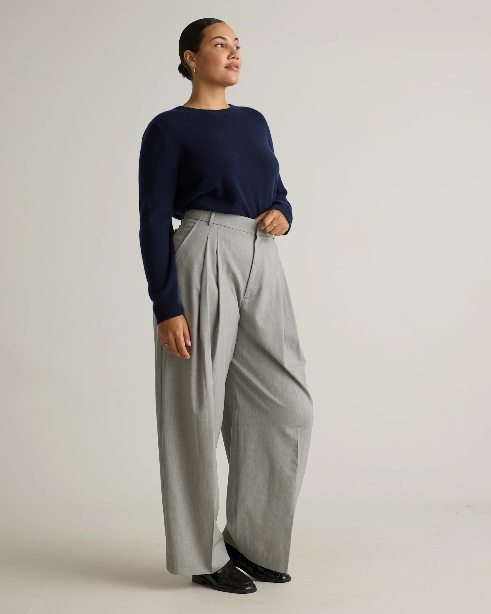 Mongolian Cashmere Crewneck Sweater in True Navy | Quince
