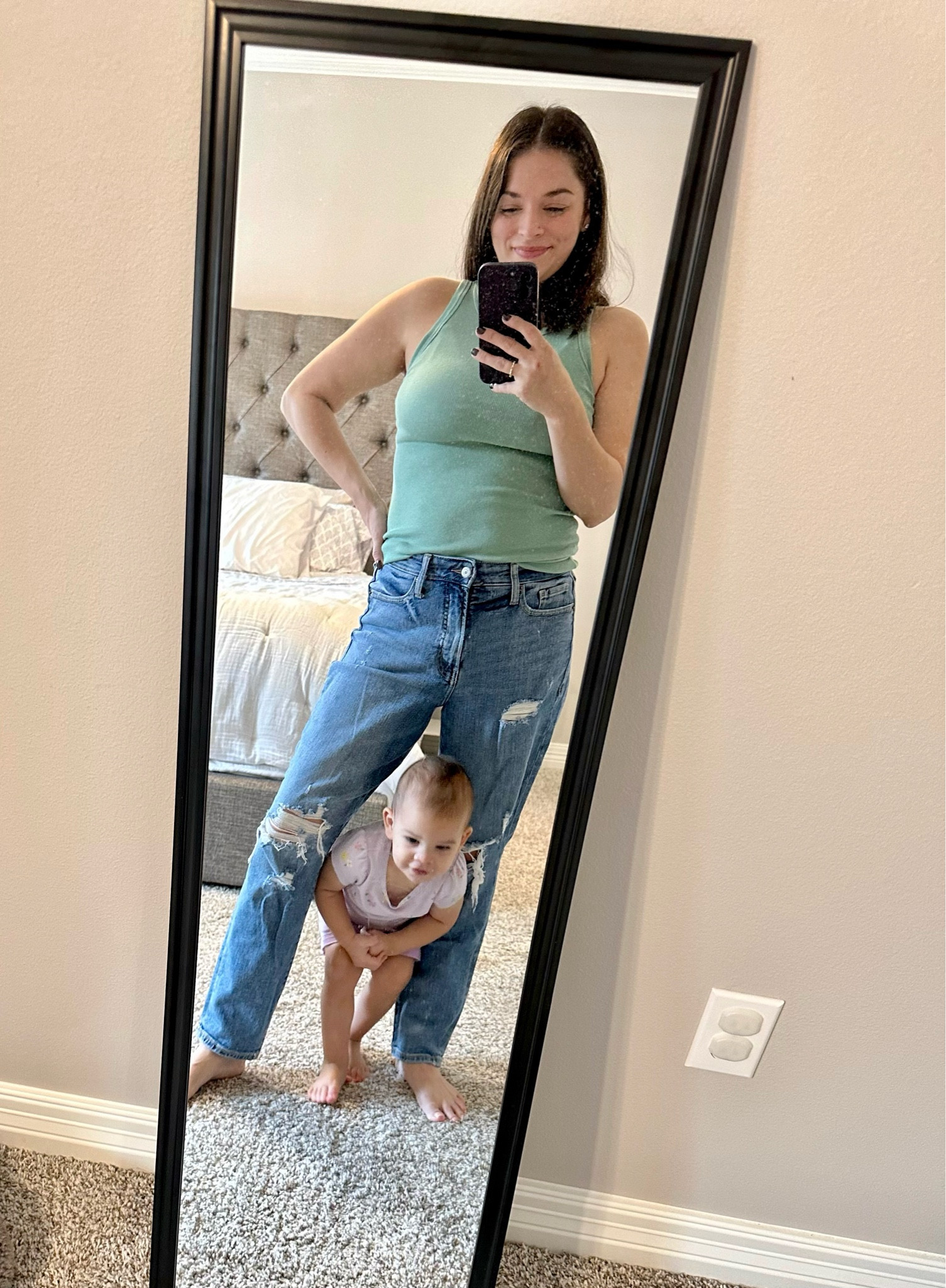 relaxed jeans, fitted tank top 

#LTKfindsunder100 #LTKfindsunder50 #LTKfamily