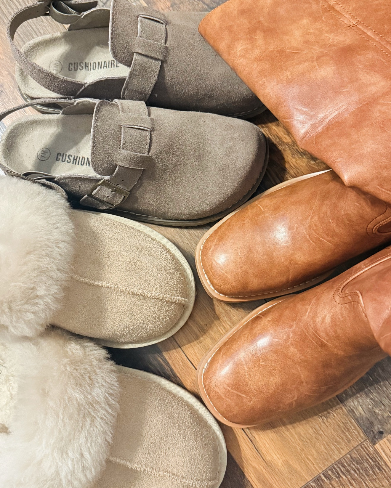 fall shoe purchased that I’m obsessed with 

affordable & versatile for all occasions !! all 3 options are super comfy & perfect for fall

size down a half size in the brown boots- run large
the slippers & loafers are tts

#LTKSaleAlert #LTKStyleTip #LTKU