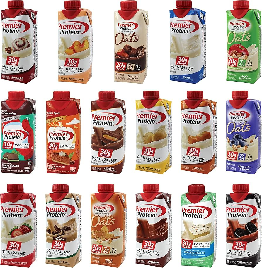 Premier Protein Shake Sampler Variety | 10 Pack Of Different Assorted Flavors | Ready To Drink Hi... | Amazon (US)