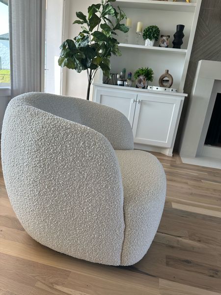 Boucle swivel chair linked an amazon dupe too. 
Home decor 

#LTKhome