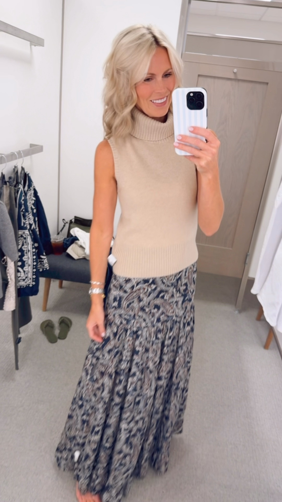 Love this combination. 🤍 The neutral knit is one of those pieces you’ll wear season after season, and this flowy printed skirt adds the perfect touch of texture and movement. Such an easy outfit to dress up or wear for everyday. Linking the outfit here!

fall outfit, transitional fashion, neutral style, sleeveless turtleneck, knit sweater, printed skirt, paisley skirt, Nordstrom style, classic wardrobe, elevated casual, feminine fashion, LTK finds, everyday outfit

#LTKSeasonal #LTKootd #LTKTall