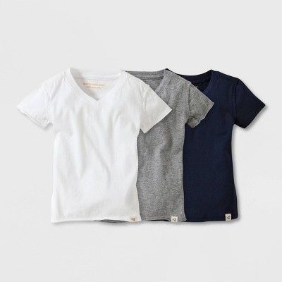 Burt's Bees Baby® 3pc Short Sleeve Reverse Seam V-Neck Organic Cotton T-Shirt | Target