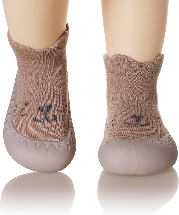 Eocom Baby Sock Shoes Toddler Cartoon Rubber Sole Non-Skid Indoor Floor Slipper for Infant Boys G... | Amazon (US)