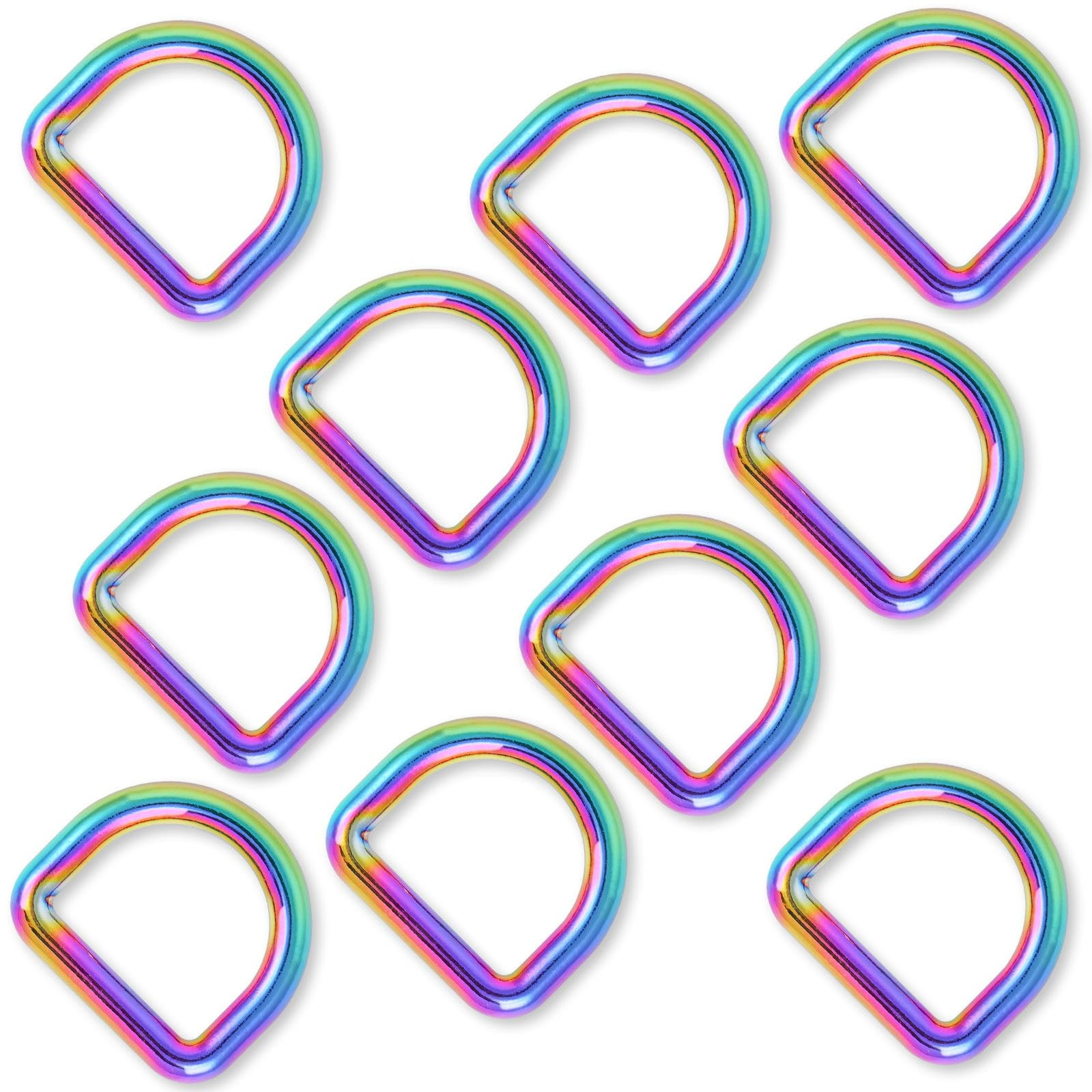 PECMER 20mm Rainbow D-ring Buckles-10 PCS Zinc Alloy D Rings 3/4 inch Metal D-Shape Buckle Clips-... | Amazon (US)