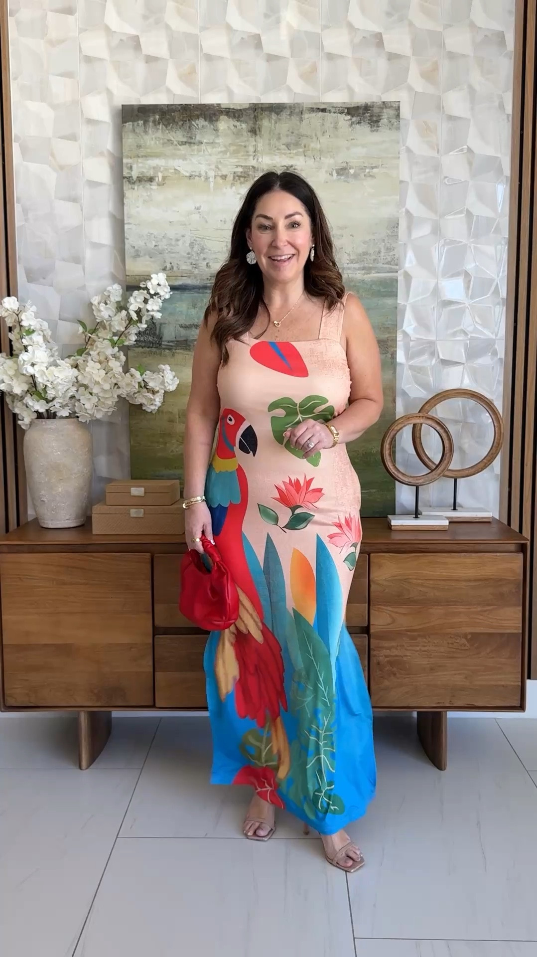Amazon resort beach vacation dress runs true to size, wearing large. This is has kinda weird pocket placement and is unlined but very stretchy. 

Linked similar jewelry - strapless bra wearing 38D runs true to size 

#LTKTravel #LTKMidsize #LTKOver40