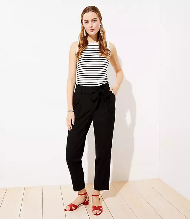 Petite Tie Waist Slim Pants | LOFT