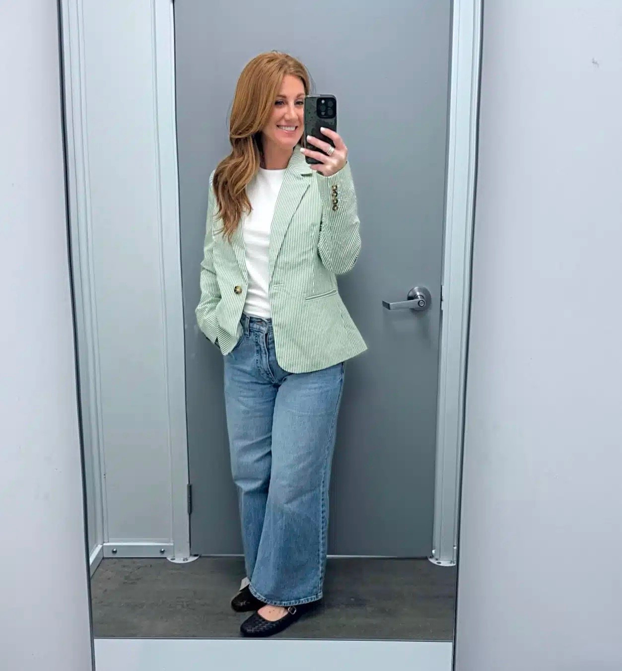 Stephanie is sharing another casual outfit that would be great for the office. She is 5’3 and the cropped style jeans fit her perfectly. She started with a basic white tee and added a fun green blazer. Blazer size small | jeans size 2

#LTKOver40 #LTKPetite #LTKootd