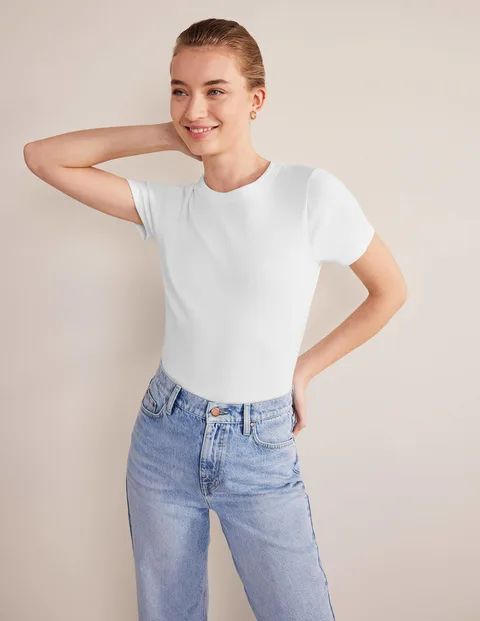 Cotton Ribbed T-Shirt | Boden (UK & IE)