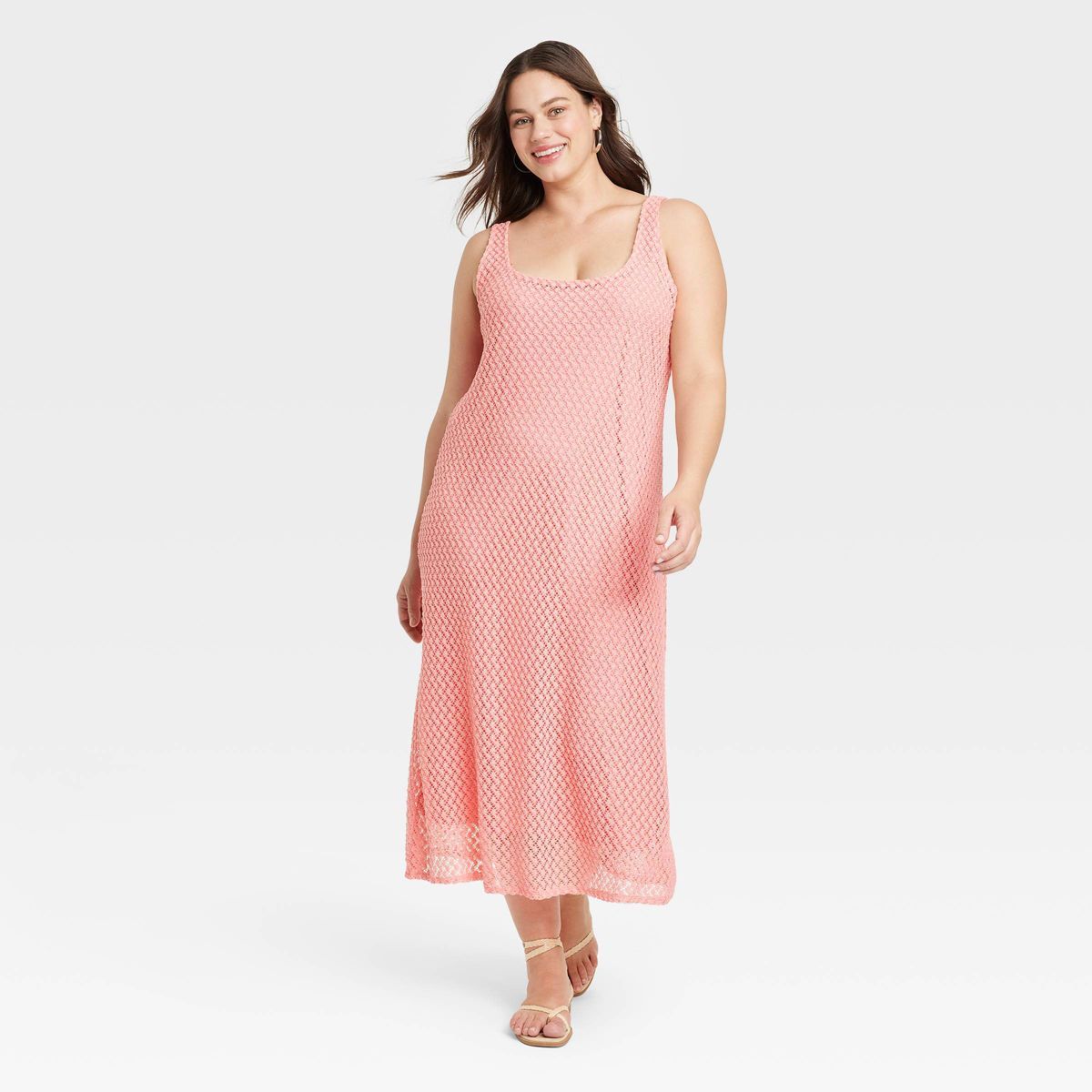 Women's Crochet Tank Midi Dress - Ava & Viv™ | Target