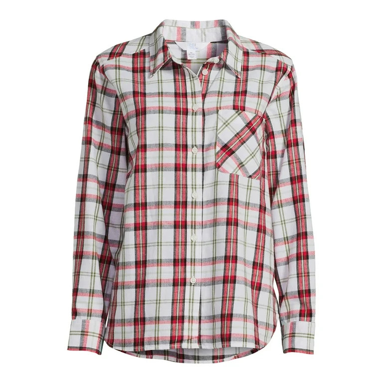 Time and Tru Women's Flannel Shirt, Sizes XS-3XL | Walmart (US)
