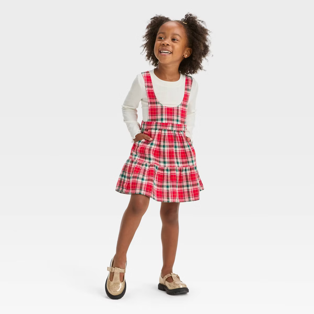 Toddler Girls' Plaid Skirtall Set - Cat & Jack™ Red | Target