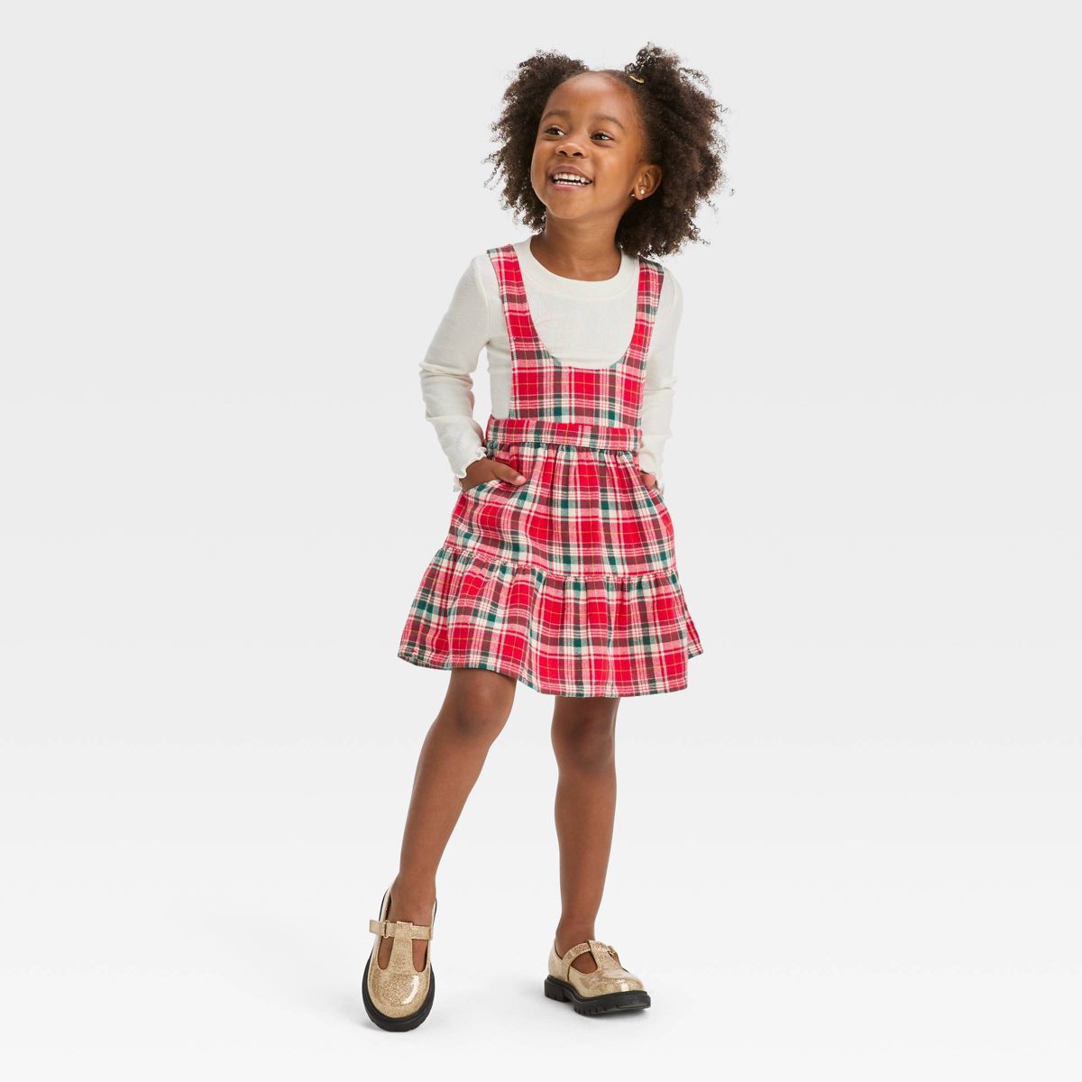 Toddler Girls' Plaid Skirtall Set - Cat & Jack™ Red | Target