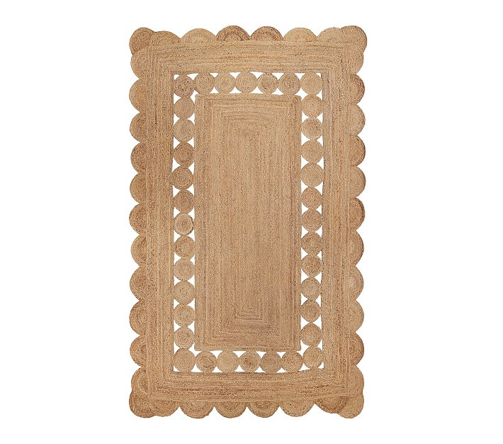 Emily & Meritt Scalloped Border Rug | Pottery Barn Kids