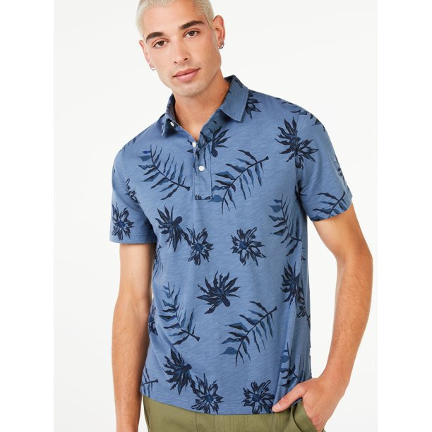 Free Assembly Men's Short Sleeve Jersey Polo | Walmart (US)