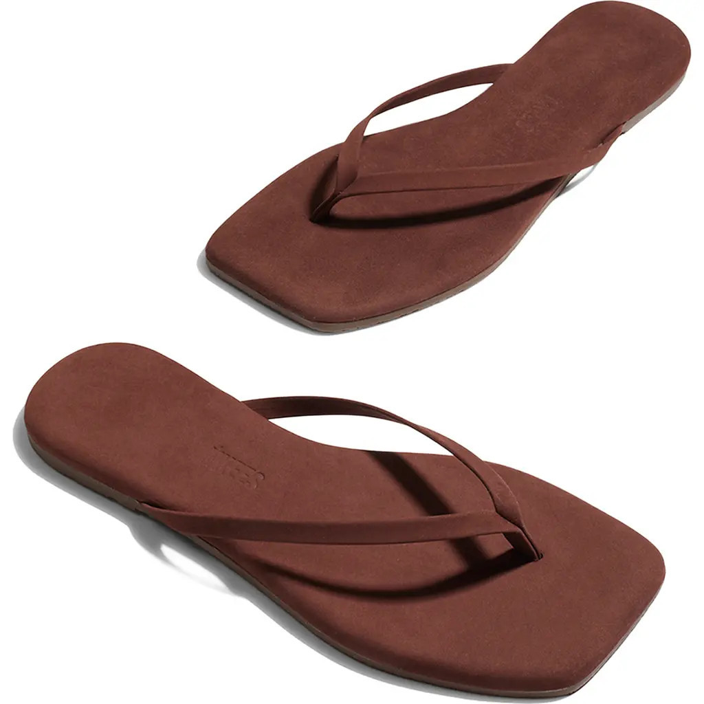 TKEES Lily Square Toe Flip Flop in Bourbon at Nordstrom, Size 6 | Nordstrom