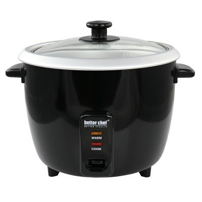 Better Chef 8 Cup Automatic Rice Cooker in Black With Rice Paddle and Measuring Cup | Target